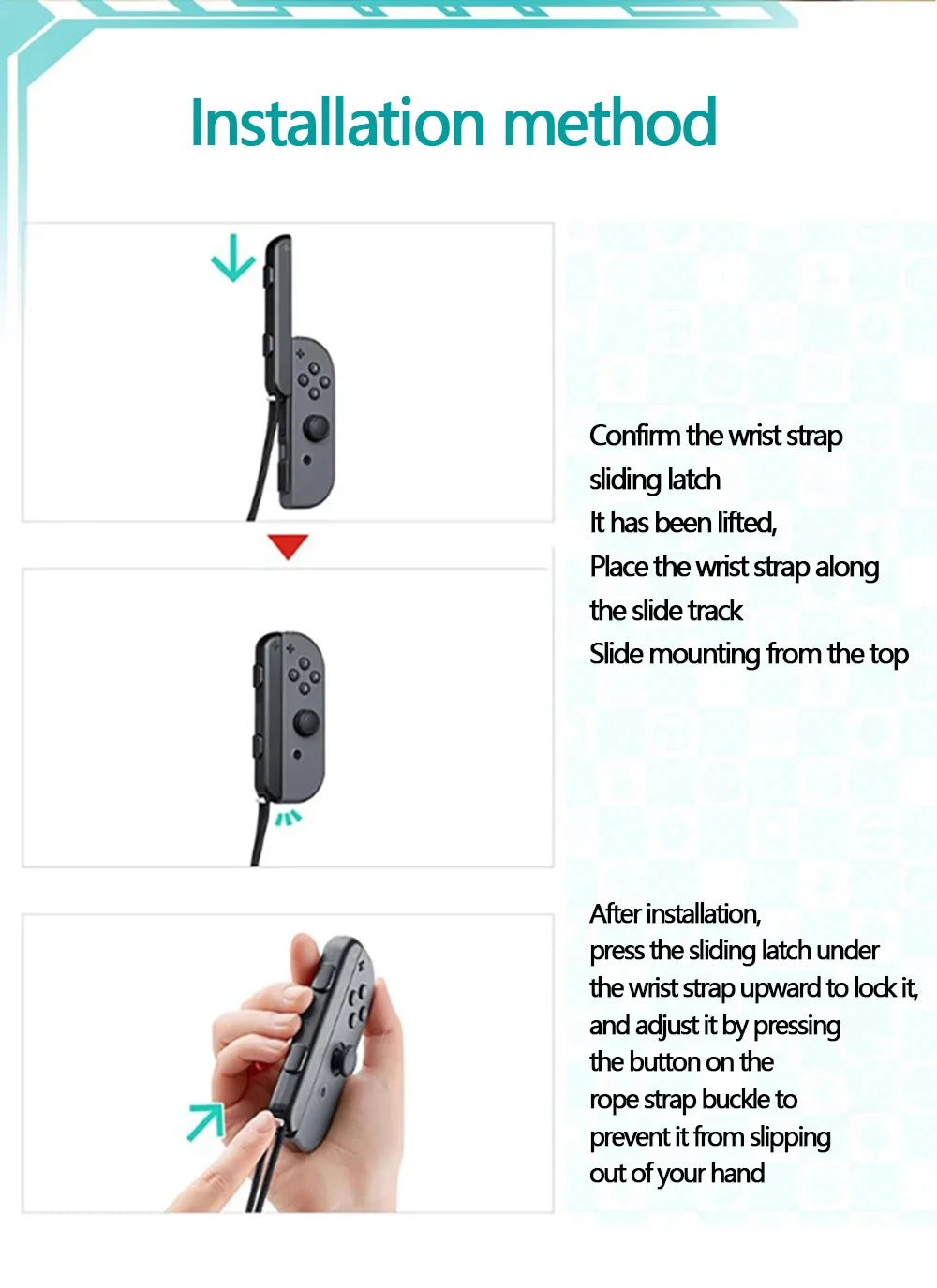 Accessoires de jeu poignée de jeu OLED manette de jeu manette de jeu corde à main Joy-con dragonne ordinateur portable accessoires de jeux vidéo