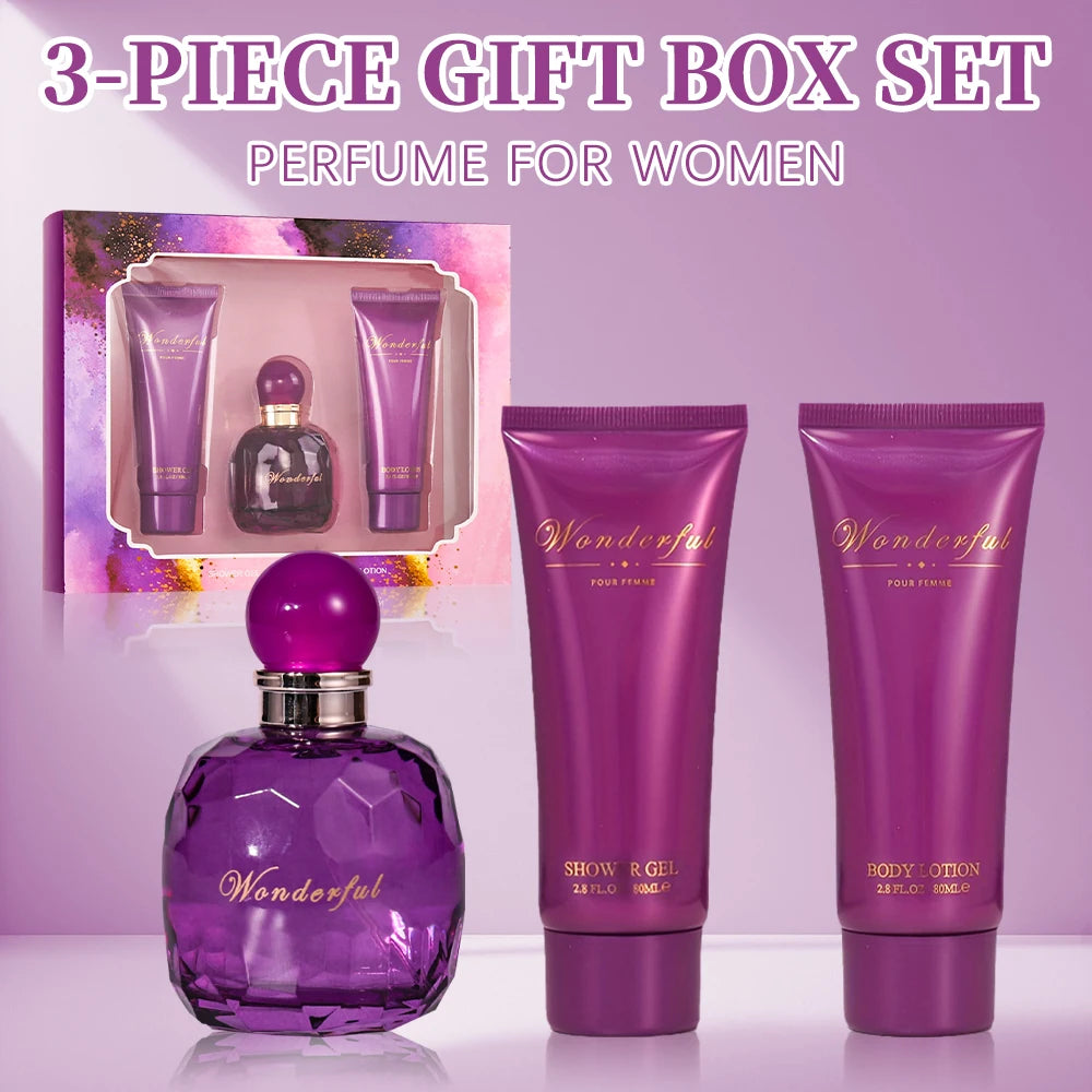 Coffret cadeau bain et corps pour femme et fille, 1,7 floz, vaporisateur d'eau de parfum 2,8 floz, gel douche 2,8 floz, gratitude Linge, parfum pour femme