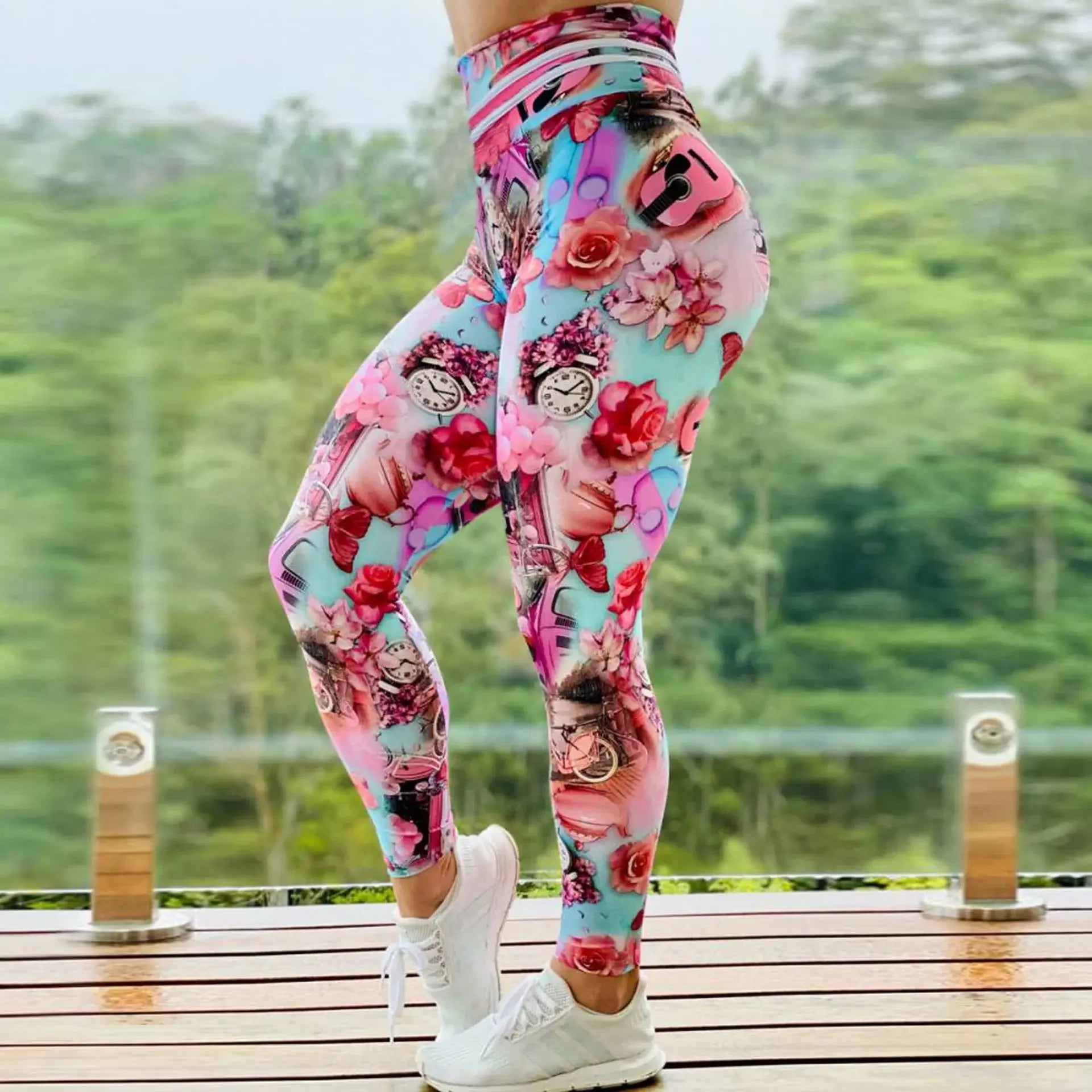 Leggings femmes Sexy Sport gymnastique entraînement imprimer taille haute pantalons de Yoga Fitness Joggings course entraînement Legging femmes vêtements