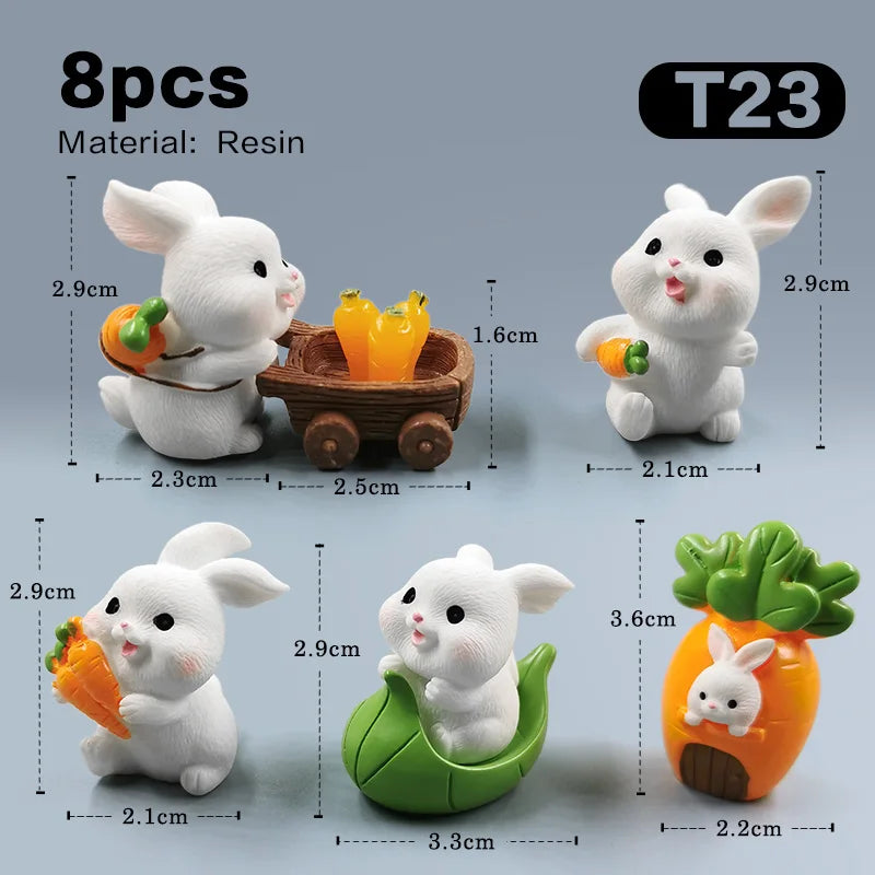 Figurine de lapin de pâques de noël, bricolage, paysage, maison, Kawaii, décor de chambre Miniature, accessoires de décoration de jardin féerique, moderne, 2025