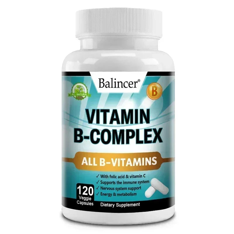 Complément complexe de vitamine B, contenant d'acide folique et de la vitamine C, soutient l'énergie, la santé immunitaire, le supplément antioxydant