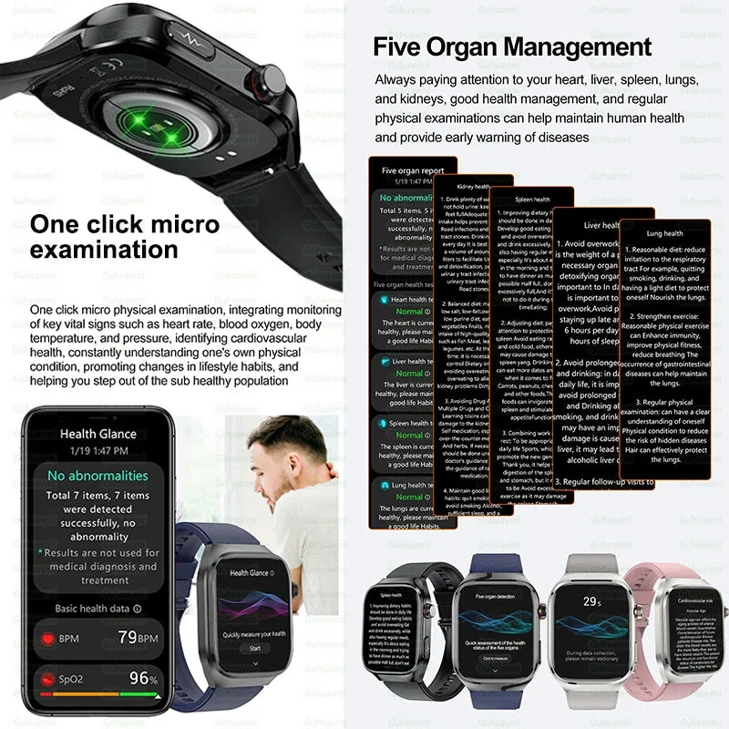 2025 nouvelle montre intelligente ECG femmes BT appel fréquence cardiaque lipides sanguins acide uricique moniteur de santé montres AI voix 650mAh sport Smartwatch