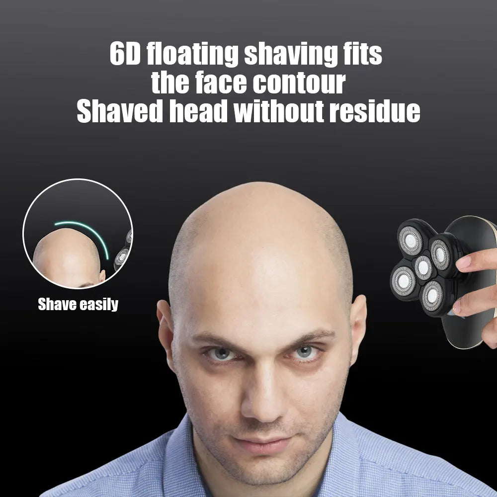 Rasoir électrique pour hommes tondeuse à cheveux tondeuse à barbe rasoir de tête chauve rasoir humide et sec ménage Rechargeable rasage de tête chauve