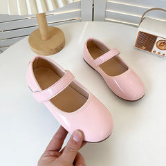 Chaussures de princesse pour enfants, couleur unie, Style concis, chaussures plates de loisirs pour enfants, en cuir verni souple et flexible, chaussures de printemps pour filles 27-36