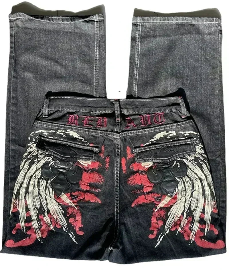 Jeans à jambes larges unisexes pour femmes, pantalons de vadrouille chauds, Street Y2K, Hip Hop, Joker Respzed, New Clearance Spot, American Fashion