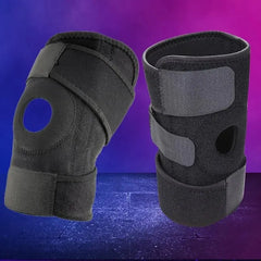 Knee brace with lateral stabilizers, adjustable and breathable, suitable for sports training and knee pain