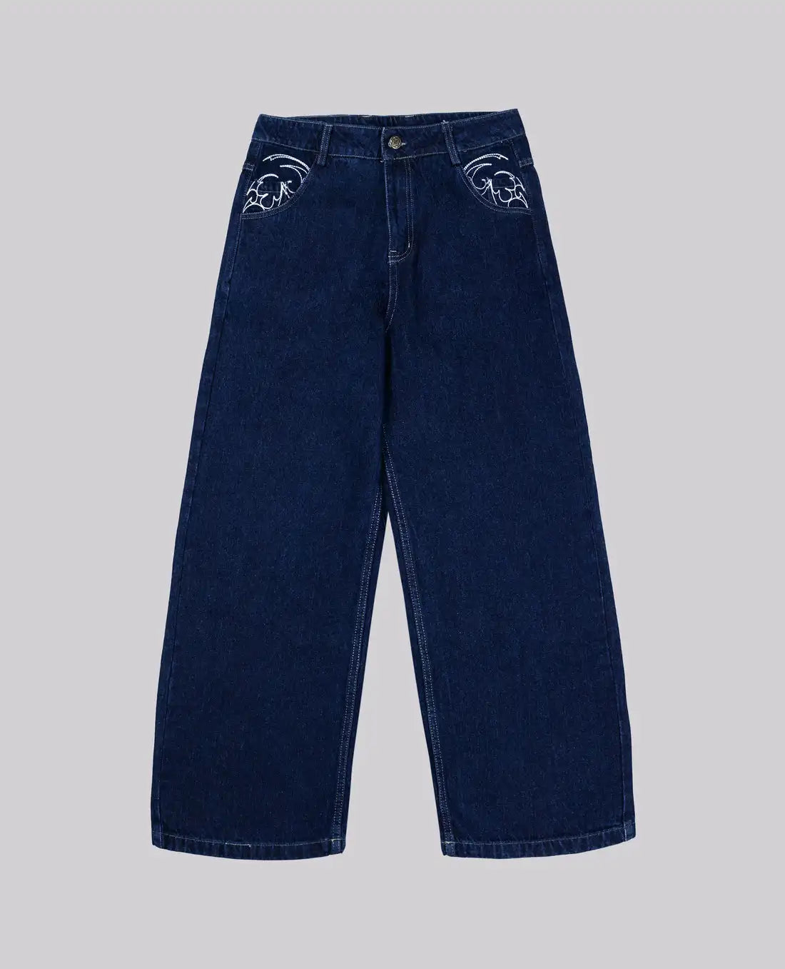 Retro 90s street-style embroidered jeans for men and women, R&amp;B, solid color, straight leg, women's, Y2K, Harajuku, Hip Hop, punk style
