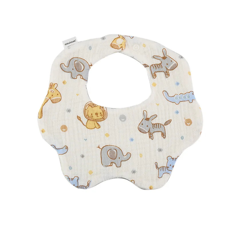 Bavoirs en coton imperméables pour nouveau-né, tissus réglables pour nourrissons filles et garçons, bavoir imprimé de dessin animé mignon, accessoires d'alimentation pour bébé