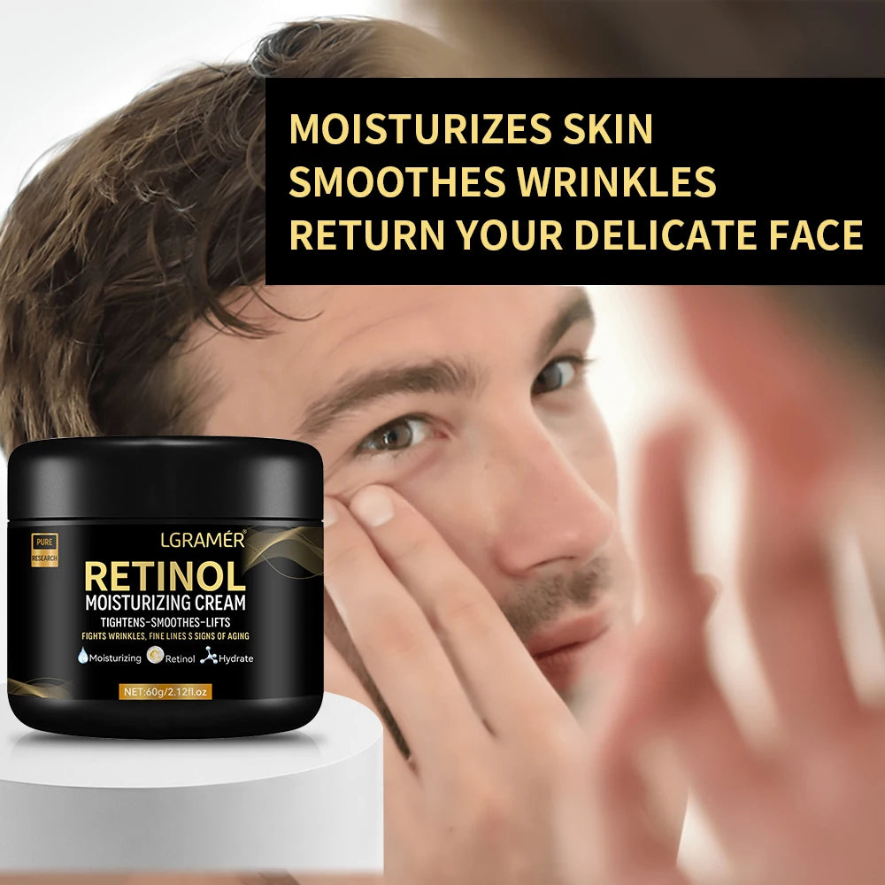 Crème hydratante pour le visage au rétinol pour hommes, Anti-rides, vieillissement, hydratant, rétrécit les Pores, blanchissant, lisse