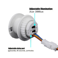 Capteur de mouvement interrupteur de lumière 220V 110V capteur de présence Pir pour l'éclairage délai ajuster détecteur de mouvement lampe interrupteur automatique