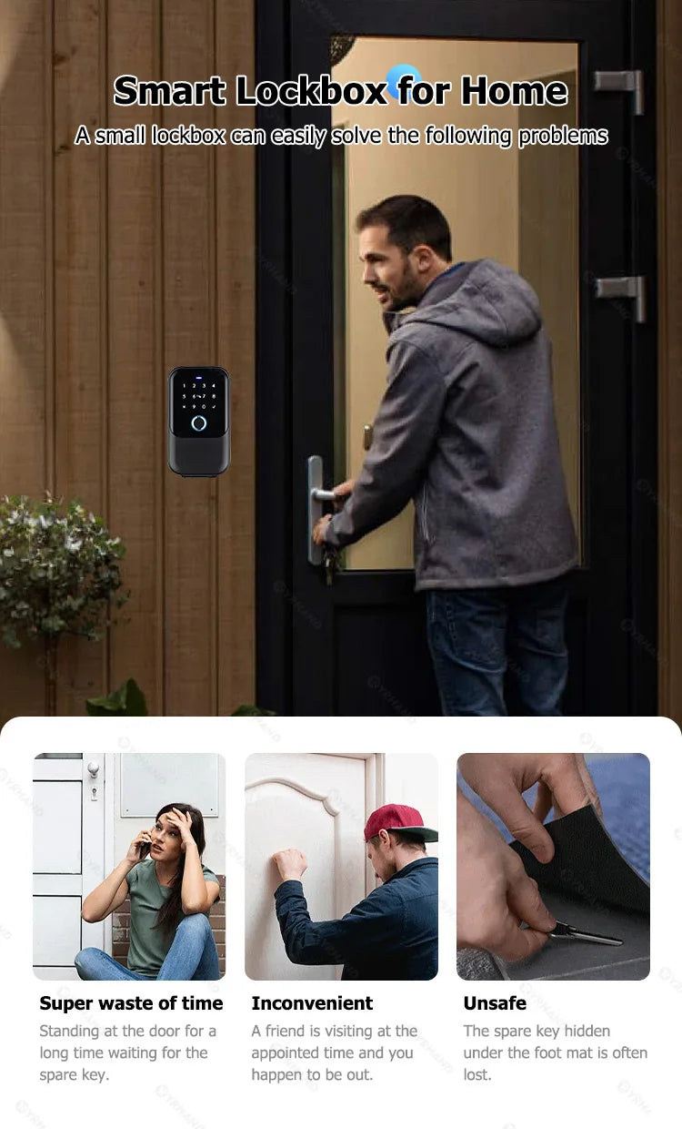 TTlock-Boîte de verrouillage à clé intelligente, sans fil, électronique, application, code numérique, Bluetooth, coffre-fort pour hôte