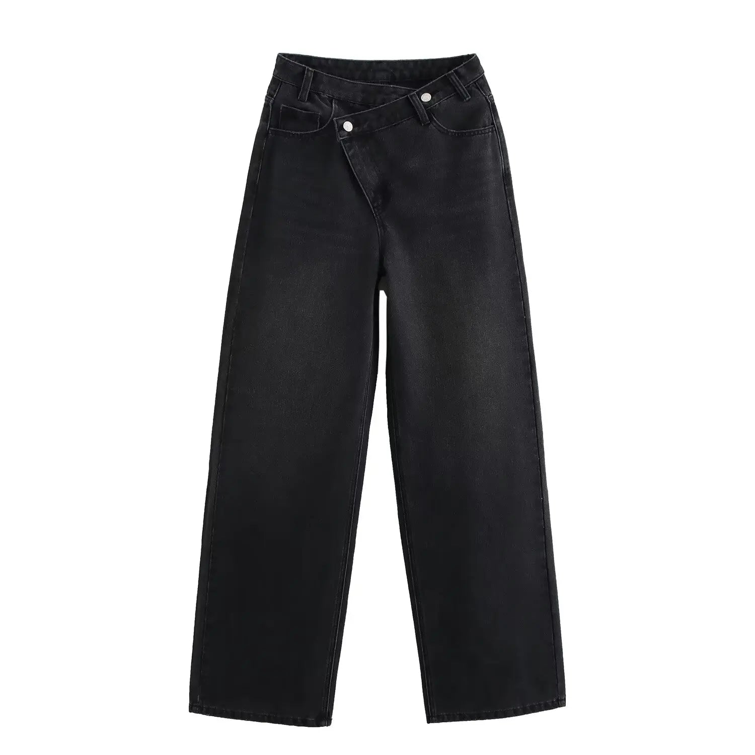 HH femmes 2025 mode jean droit Vintage solide décontracté taille haute jambe large Denim pantalon haute rue dame pantalon jean