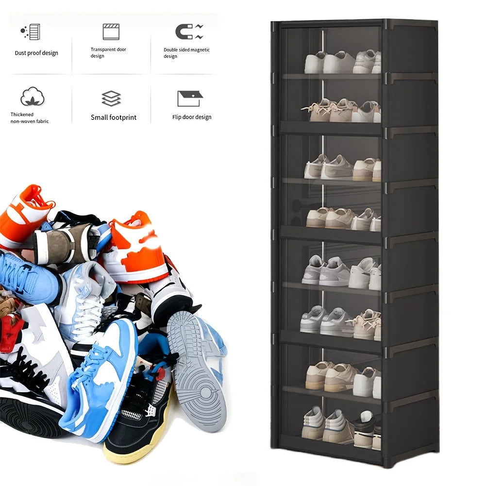 Étagère à chaussures-armoire de rangement à chaussures organisateur de chaussures Vertical pour placard entrée coin chambre-épilable bricolage étagère à chaussures étroite