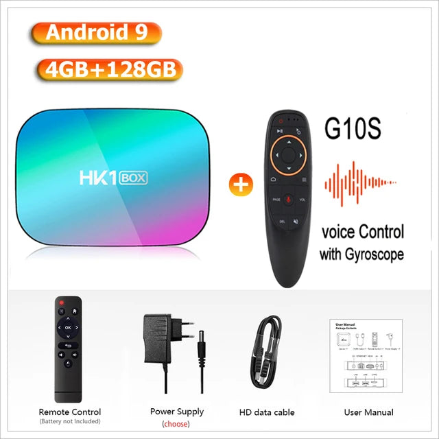 Boîtier TV intelligent Android 9.0 4K 100m 1080P HK1 boîtier amlogic S905X3 double WiFi 4GB RAM 32GB 64GB ROM HK1BOX décodeur