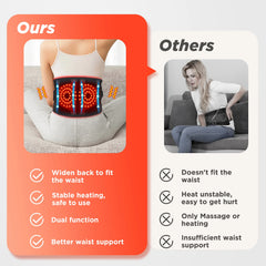 Electric heated waist massager, vibration-powered hot compression massage belt, lumbar decompression brace, lower back support, muscle relaxation