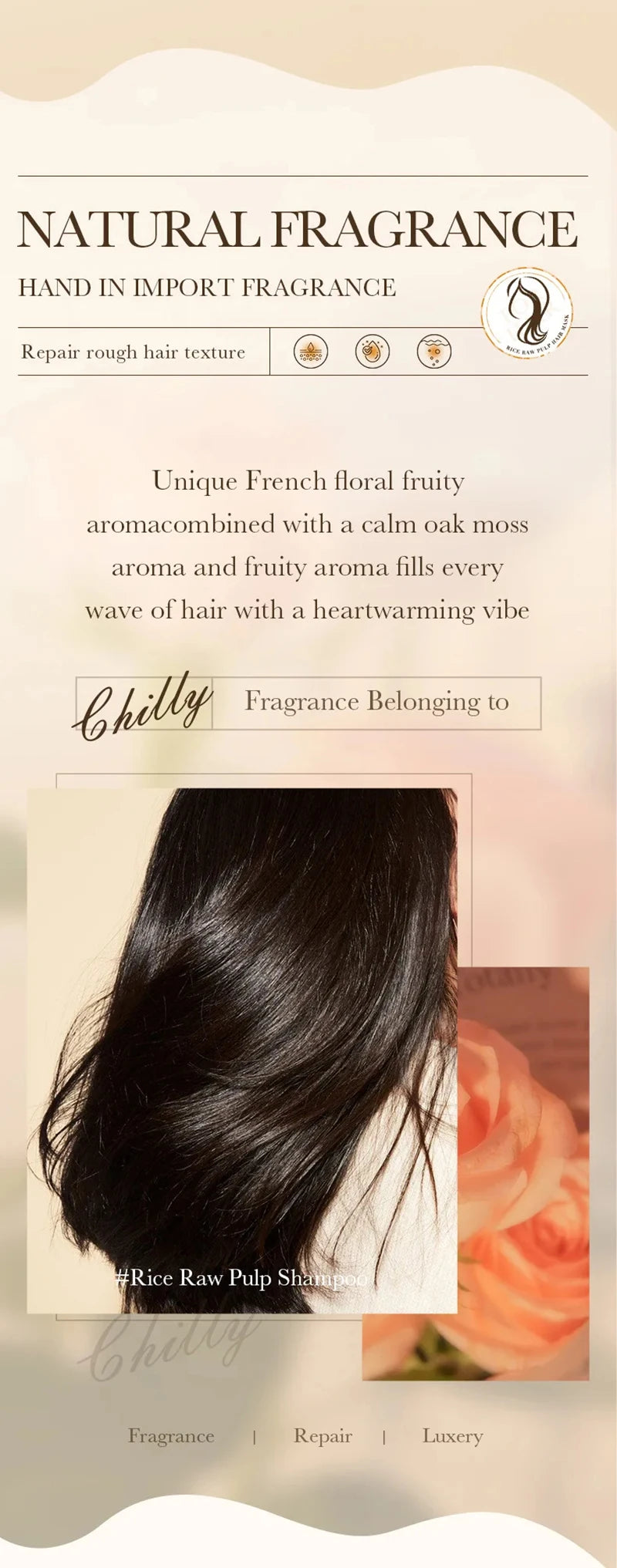 Magic repairing hair mask, prevents dryness, branch damage, tangles, frizz, deeply hydrates, smooths, soft, professional, natural care