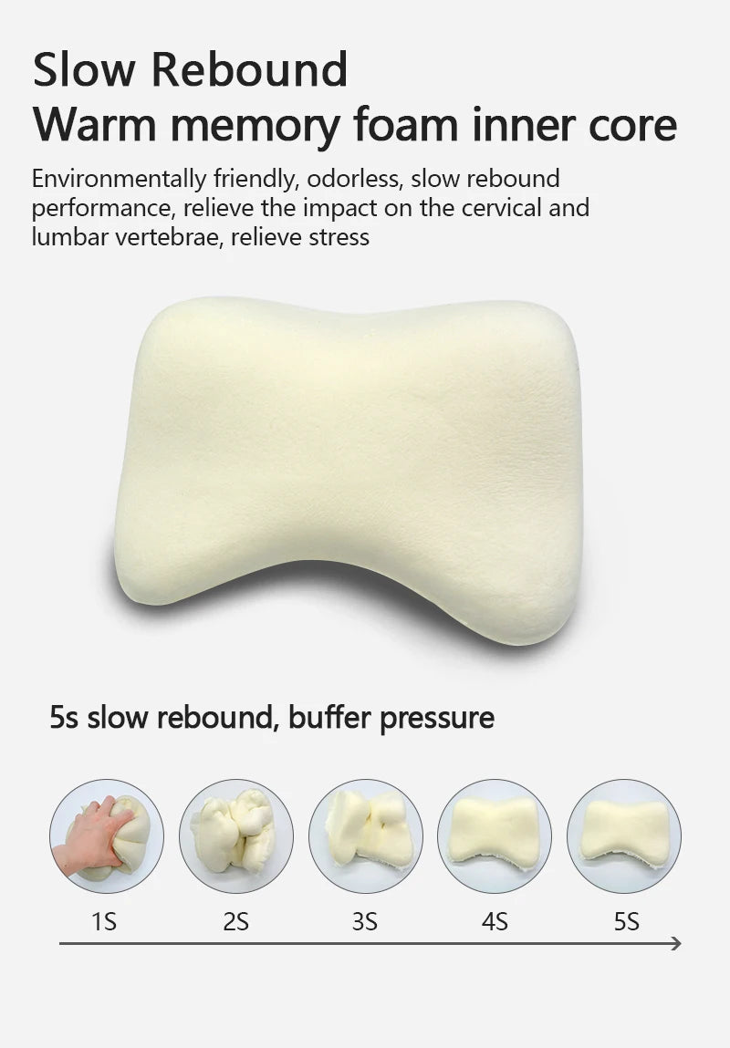 Oreiller de repos universel pour le cou et le sauna de voiture, coussin de soutien de la tête, mousse à mémoire de forme respirante, protection du rebond lent, oreiller lombaire