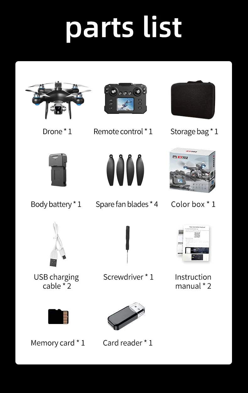 Nouveau Drone KY102 avec écran 8K, double caméra, localisation du flux optique sans balais, évitement Intelligent des obstacles, jouets d'hélicoptère RC