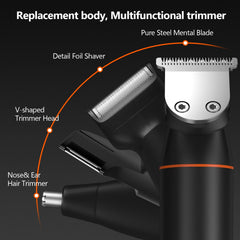 MAXGROOM Kit tondeuse à cheveux pour hommes rasoir pubien cheveux nez tondeuse à barbe électrique IPX6 étanche aine 4 en 1 rasoir pour homme