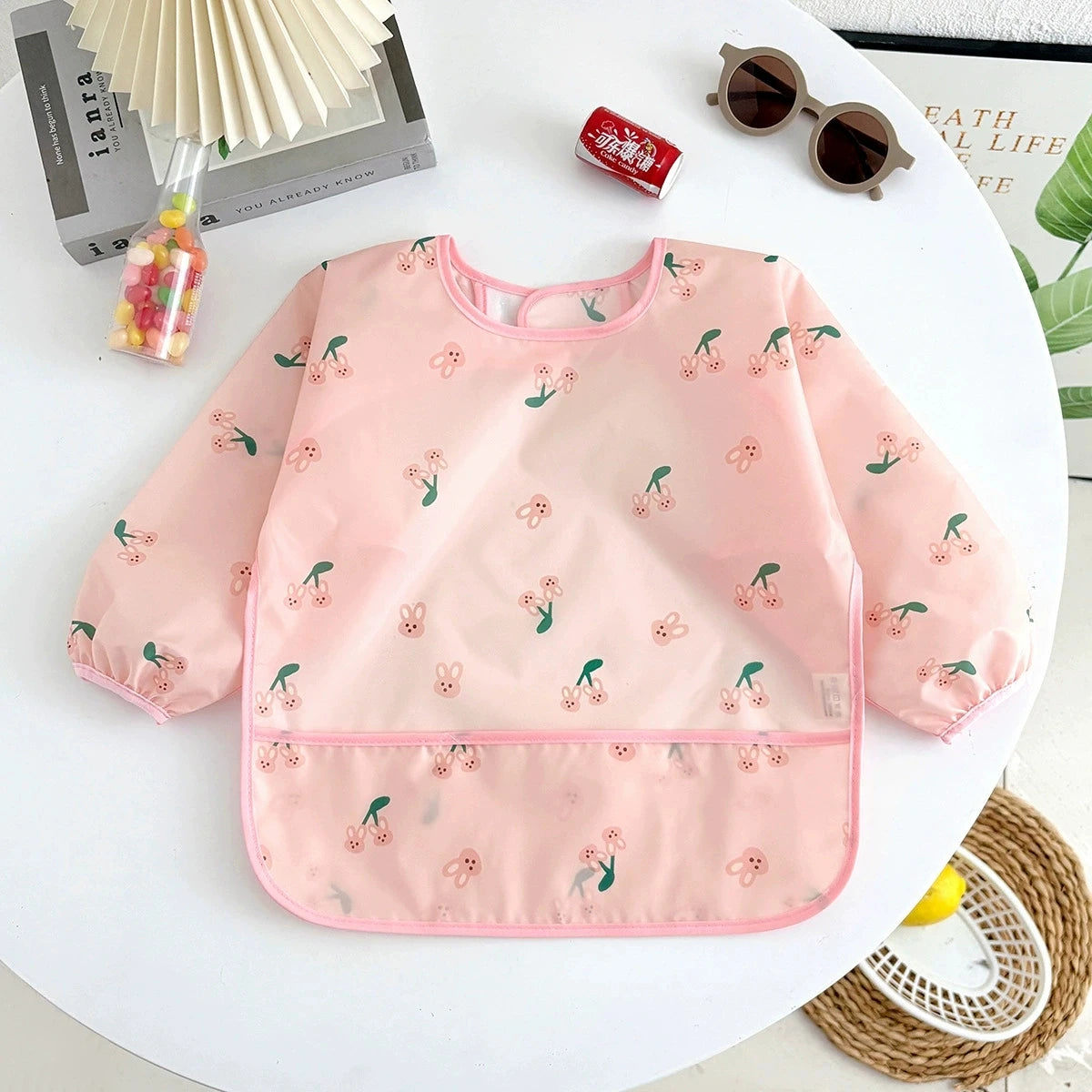 Bavoirs pour bébé, mignon, articles pour bébé, imperméable, manches longues, Smock artistique, tablier d'alimentation pour enfants
