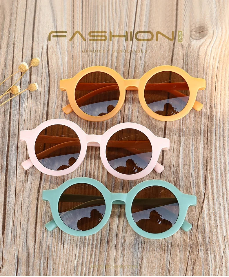 Lunettes de soleil tendance pour enfants de 1 à 8 ans, verres dépoli et décoratifs