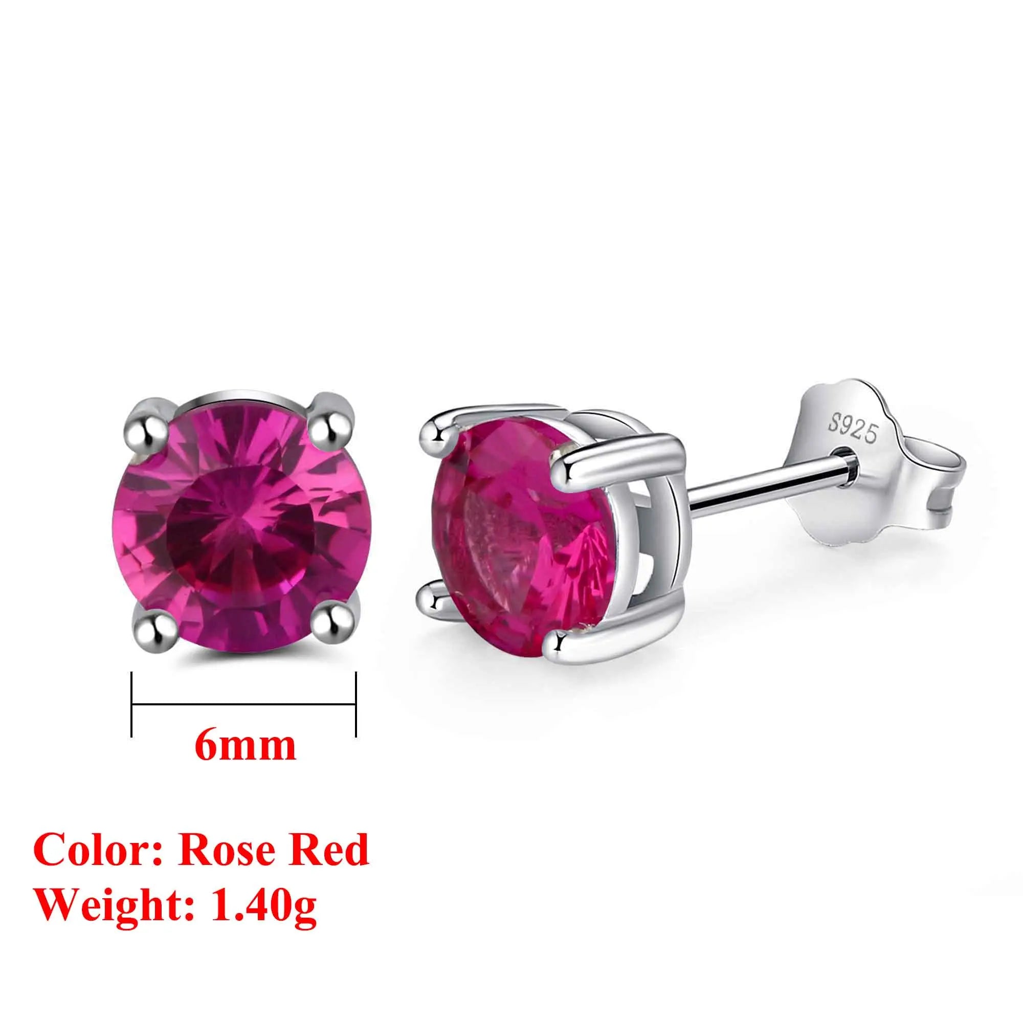 Effie Queen 925 boucles d'oreilles en argent Sterling pierre de naissance pour femmes AAA Zircon cubique 12 couleurs boucles d'oreilles mode fille bijoux SE84