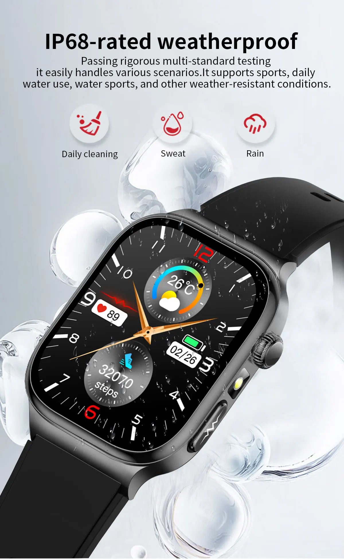 2025 nouvelle montre intelligente 2.04 pouces écran acide urique lipides sanguins composition corporelle cinq détecteurs 650mAh sport HD appel montre intelligente
