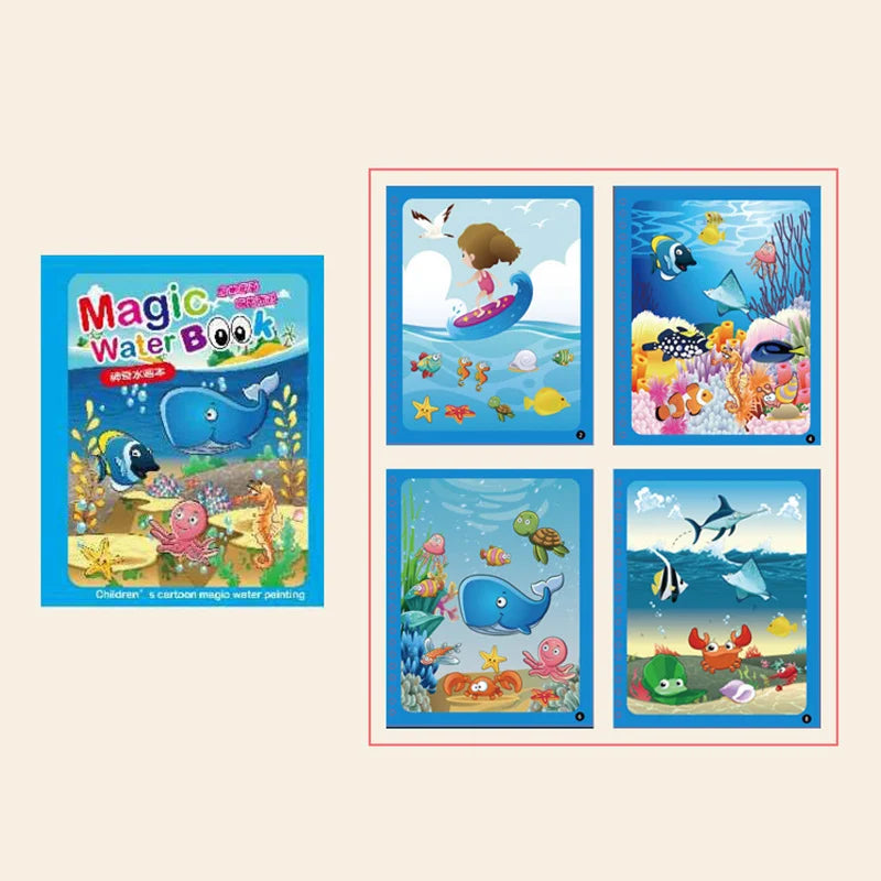 1 livre + 1 stylo livre de coloriage réutilisable livre de peinture à l'eau éducation précoce sensorielle Puzzle dessin jouets