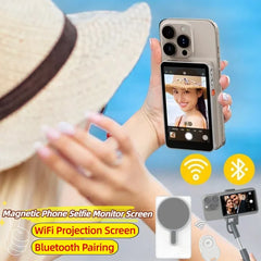Smartphone moniteur magnétique écran projecteur téléphone caméra arrière Selfie pour Vlog enregistrement vidéo en direct pour Android iPhone
