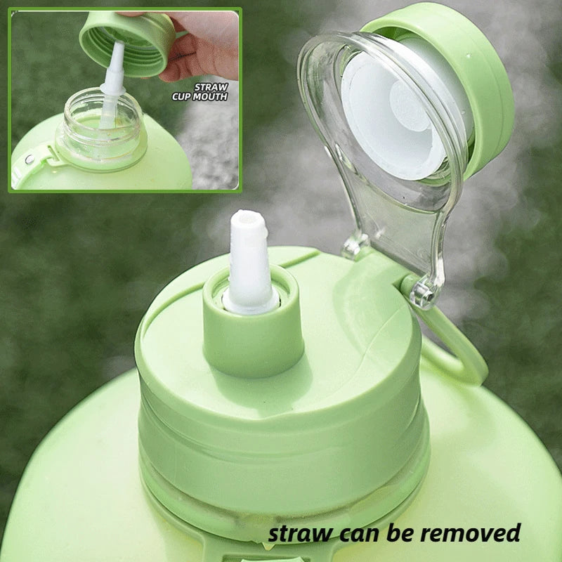 Bouteille d'eau de sport de grande capacité fecL, bouilloire de fitness en plein air, tasse d'eau en plastique nickel é, grand baril à souder portable pour étudiants