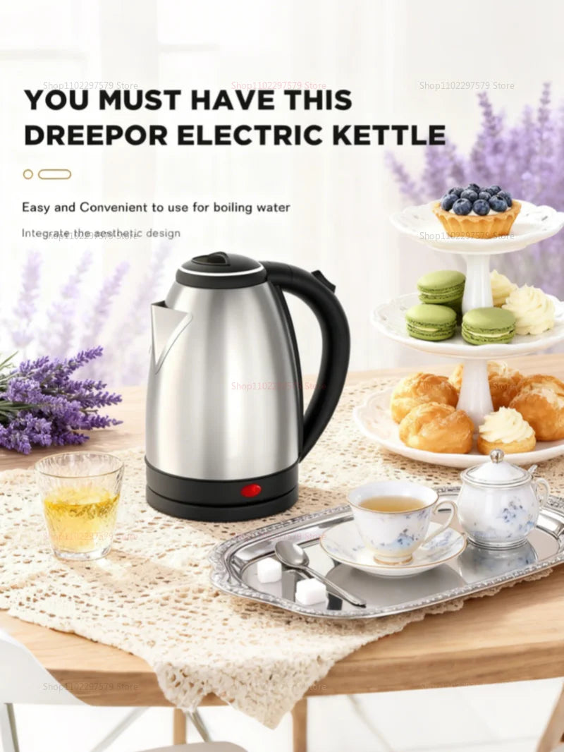 Bouilloire électrique intelligente ménage en acier inoxydable bouilloire à eau Portable 1500W eau bouillante Pot 2L bouilloire appareil ménager royaume-uni/ue