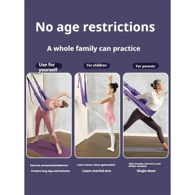 Ensemble de Yoga aérien en soie pour femme, hamac, jambes arrière, étirement, balançoire, accessoires de Pilates, ceinture de Fitness élastique, équipement de gymnastique à domicile