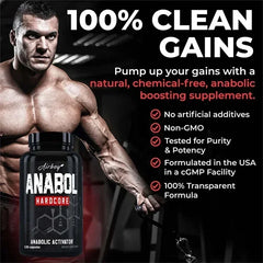 Supplément Anabol Hardcore - Réparer les muscles, la croissance musculaire, le soutien énergétique, le métabolisme, l'endurance améliorée, améliore les performances