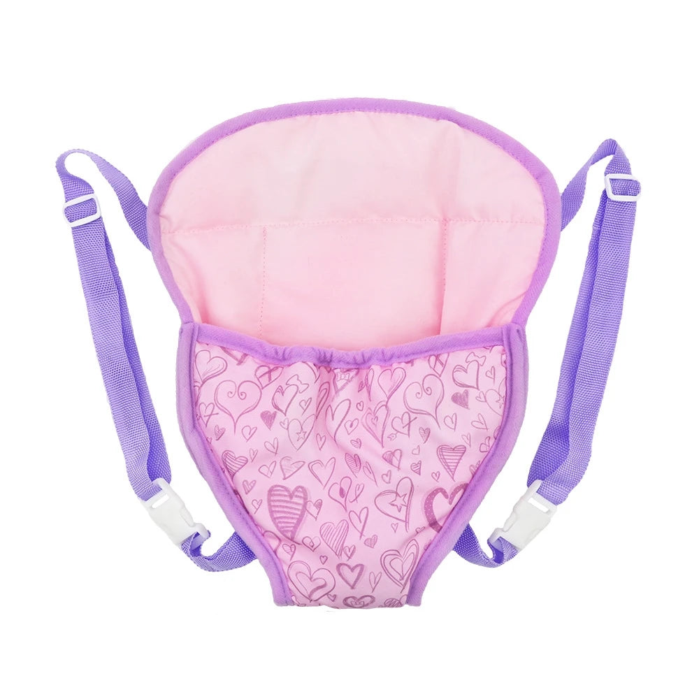 Sac à dos porte-poupée en peluche pour poupée, accessoires de poupée, porte-avant/arrière avec sangles, accessoires de poupée pour nouveau-né de 43cm, paquets sortants