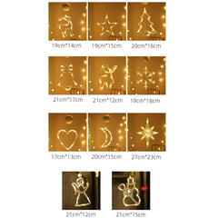 Lumières LED de Noël pour la décoration de la chambre à coucher, ornements de la maison, fenêtre, verre, batterie chaude