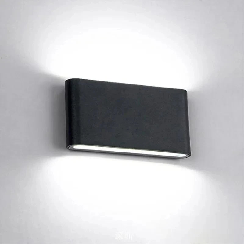 Modern Waterproof Outdoor 12W LED Wall Lamp IP65 Aluminum Up and Down Wall Sconce Garden Porch Decorative Light 110V 220V