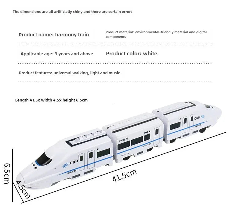 Train ferroviaire à grande vitesse pour enfants, jouet de voiture électrique, modèle de lumière sonore, jouets éducatifs pour garçons et filles, cadeau