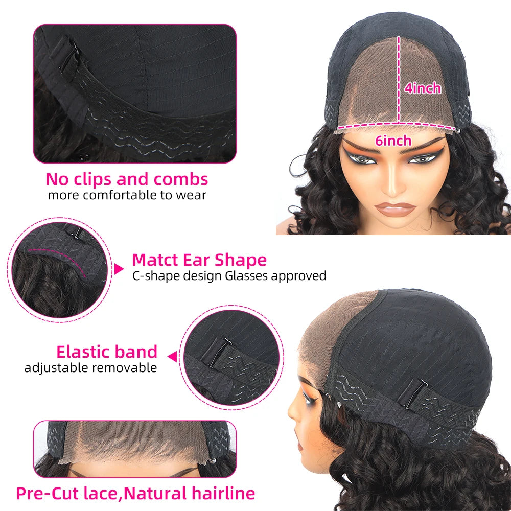 Easy-Go Sophia Straight Lace Frmetals Human Hair, Pré-plumé, Sans colle, Transparent Lace Front Wig, 30 in, 6x4, Prêt à porter