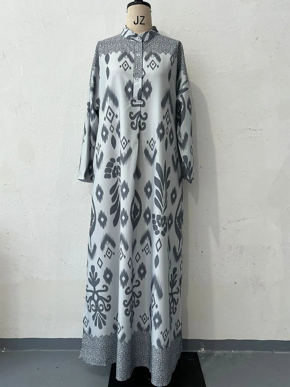 Ramadan Eid Muslim women's printed dress Jalabiya long Arabic dress Abaya Dubai Saudi dresses Moroccan caftan Abayas modest dresses