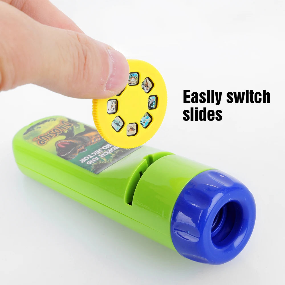 Children's Projection Flashlight, Light Projector, Cute Cartoon Dinosaur Educational Toy, Picture Light, Bedtime Learning, Fun Toys for Kids
