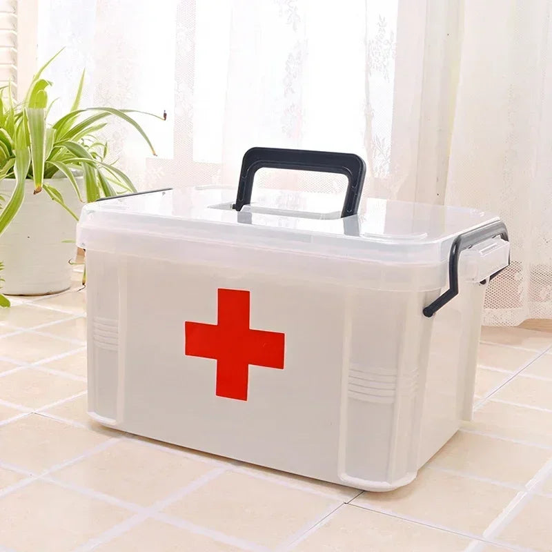 Trousse de premiers secours, boîte de rangement de médicaments, boîte d'urgence Portable, boîtes à médicaments domestiques à Double couche, Kit médical, organisateur de rangement