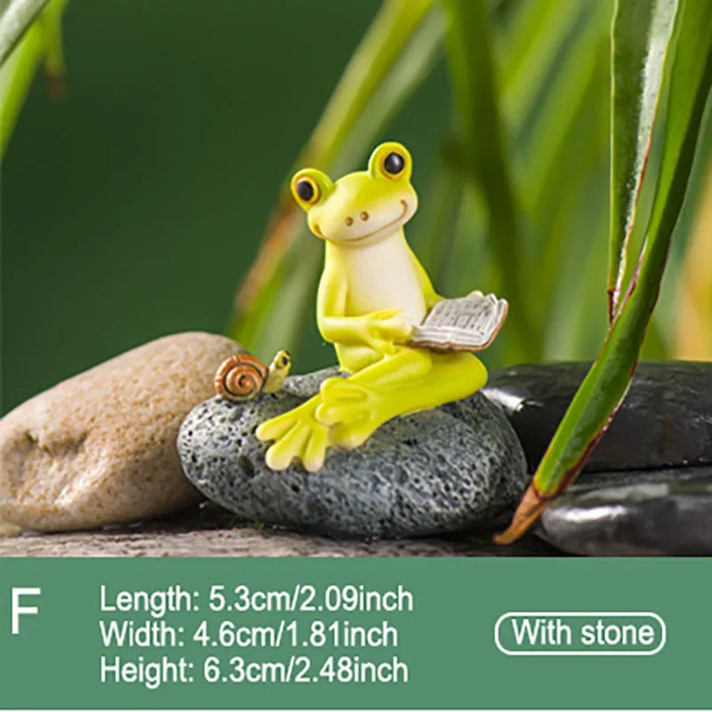 Simulation de fée de grenouille animale, Mini ornement en résine, décoration de jardin, Figurines miniatures, Micro paysage, Terrarium, cadeau artisanal