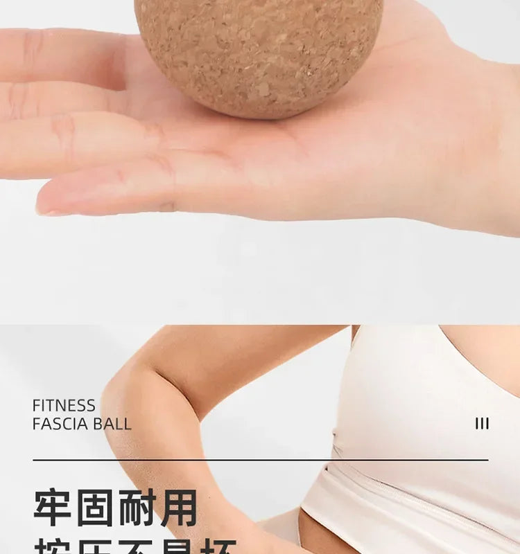 Balle de Yoga en liège, boule de Massage Fascia Ф6cm Ф7cm Ф8cm, relaxation des Muscles pour la salle de sport, le Fitness, le Pilates, la danse, outils auxiliaires, thérapie de libération