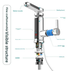 Chauffe-eau électrique 220V, robinet de cuisine, chauffage instantané sans réservoir, mélangeur chauffant coulant, affichage numérique