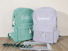 Sac d'école pour enfants, sac à dos personnalisé pour tout-petits, sac de livre pour enfants avec nom brodé, sac à dos en velours côtelé pour cadeau d'anniversaire, sac à couches