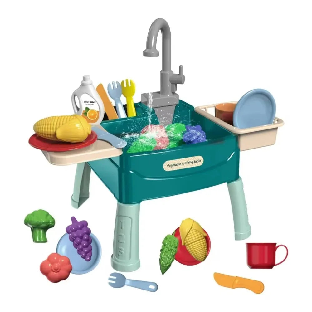 Jouets de lavage de légumes pour enfants, jeu à la maison, éducation précoce, simulation de cuisine, table à vaisselle électrique, sortie d'eau