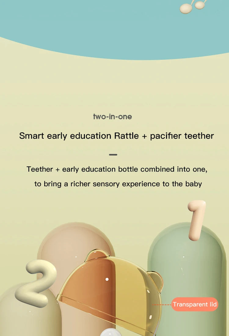 Hochet pour bébé, jouet d'apprentissage sensoriel Musical avec musique et lumières, sucette de dentition pour tout-petits, garçons et filles, cadeaux 0-24M