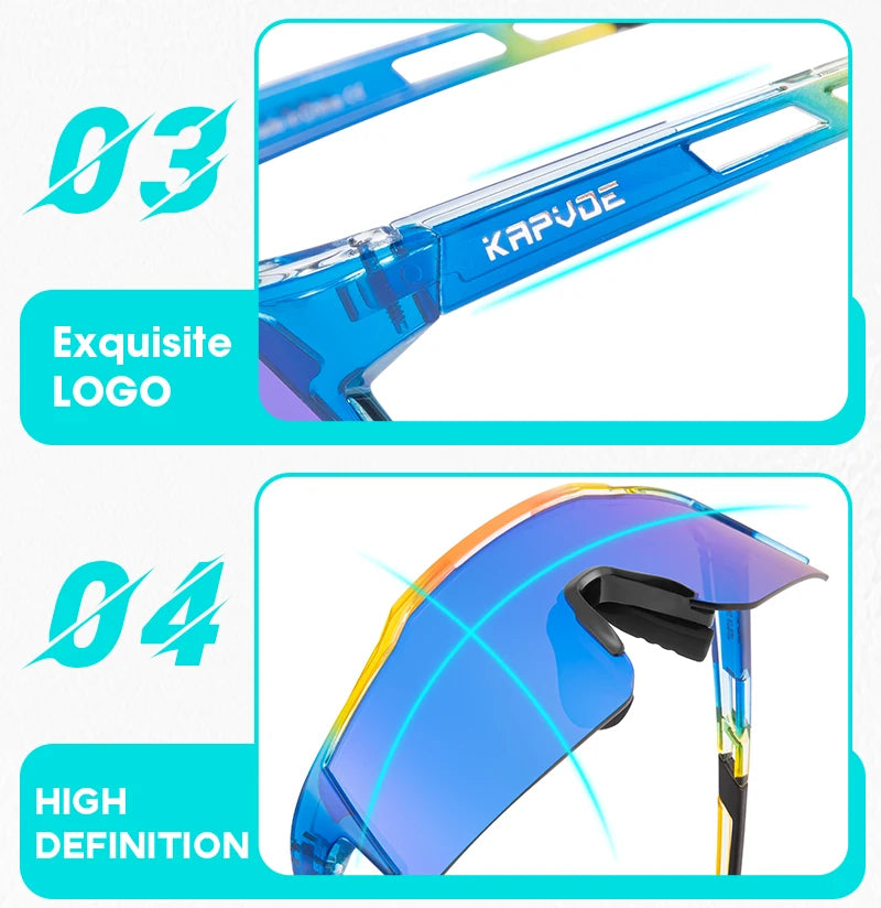 Kapvoe-Lunettes de soleil photochromiques pour enfants, lunettes de vélo de sport, lunettes de vélo d'extérieur pour garçons et filles, lunettes pour adolescents, UV400