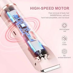 2-in-1 Electric Epilator, Painless Shaver, Bikini Trimmer, Facial Mustache Trimmer, Body Shaver for Women, Facial Epilator
