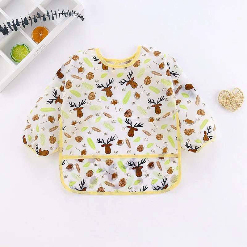 Bavoirs pour bébé, mignon, articles pour bébé, imperméable, manches longues, Smock artistique, tablier d'alimentation pour enfants